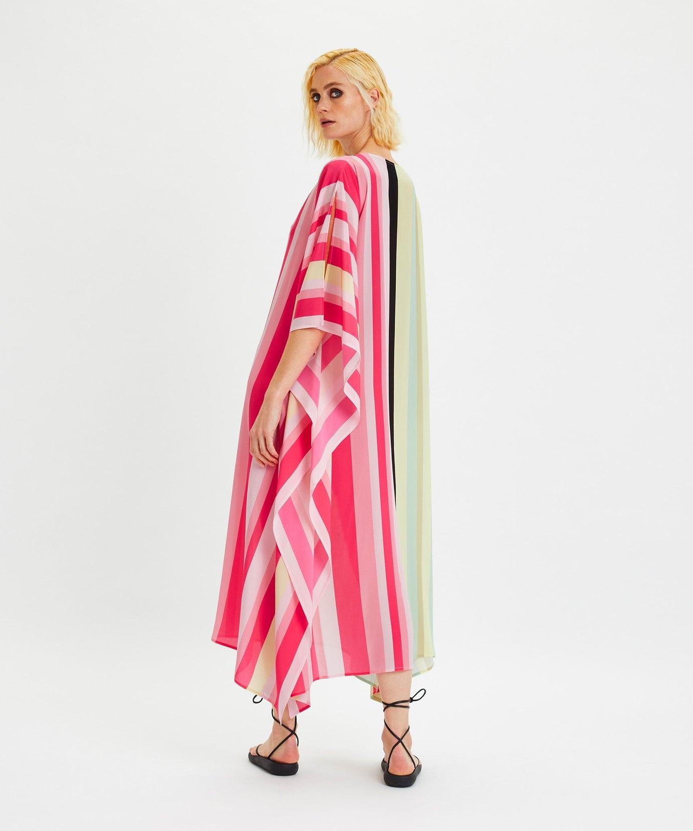 Lightweight Silk Crepe Kaftan Dress - Flowy and Stylish Caftan For Women's