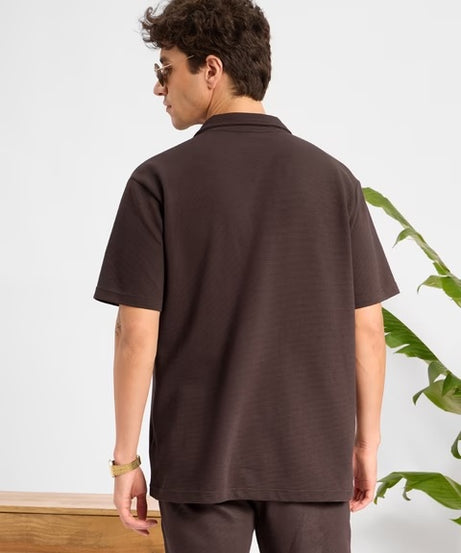 Mocha Men Textured Shirts