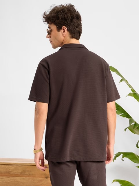 Mocha Men Textured Shirts