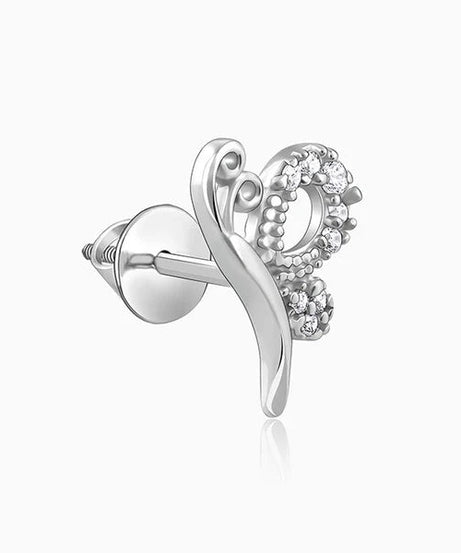 Silver Love Like A Butterfly Studs