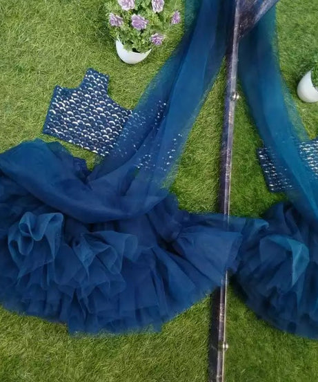 Heavy Net Full Flair Lehenga Dress