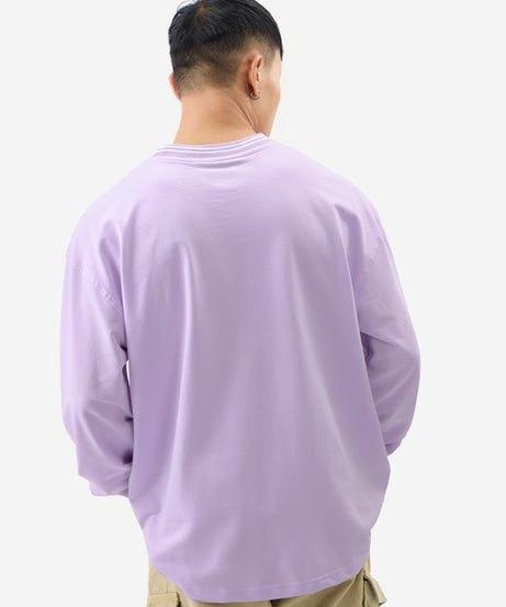 Solids Pale Purple Oversized Full Sleeve T-Shirts