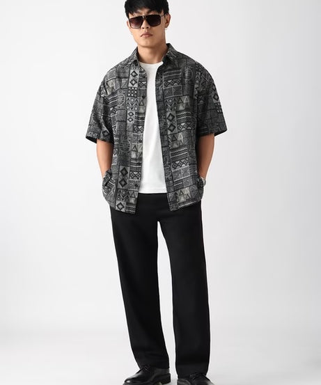Jacquard Tribal Tales Oversized Shirts