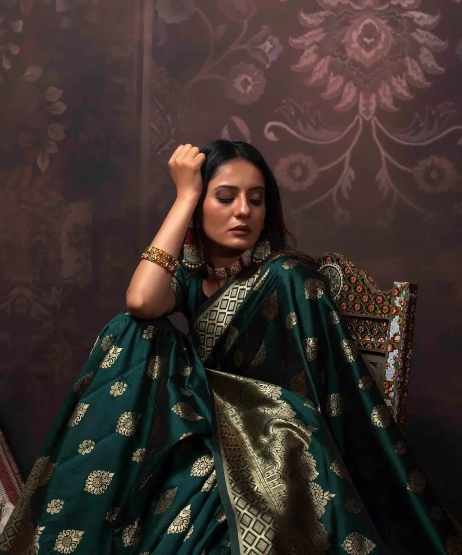 Banarasi Soft Silk Wedding Classic Designer Exclusive Sari & Blouse