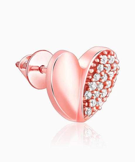 Rose Gold Made for Each Other Stud Earrings