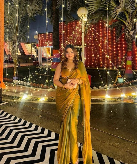 Women's Party Wear Frandy Crush Saree With Blouse 11-JR