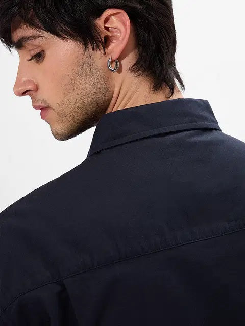 Solids Navy Men Utility Shirts