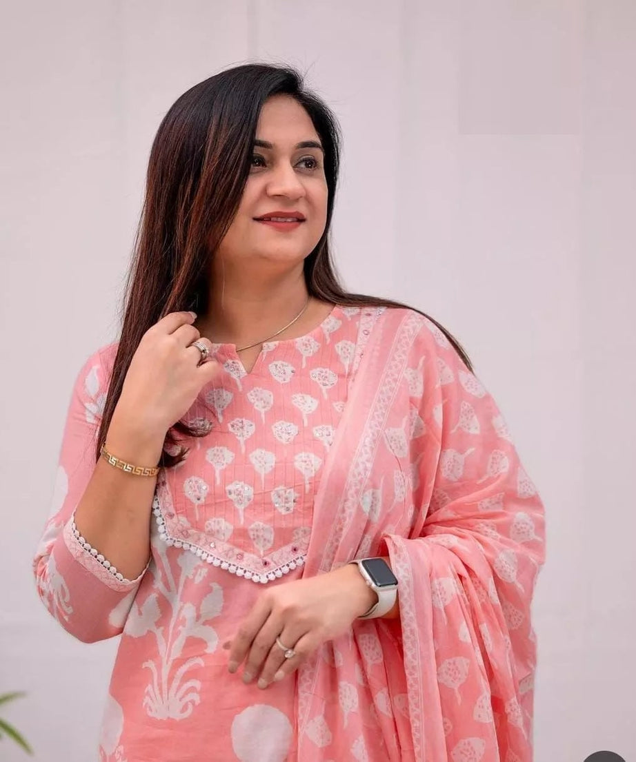 Cotton Fabric Fancy Bollywood Exclusive Kurti Pant & Dupatta