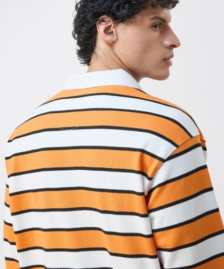 Popcorn Stripes Varsity Blaze Men Rugby Polos T-shirt