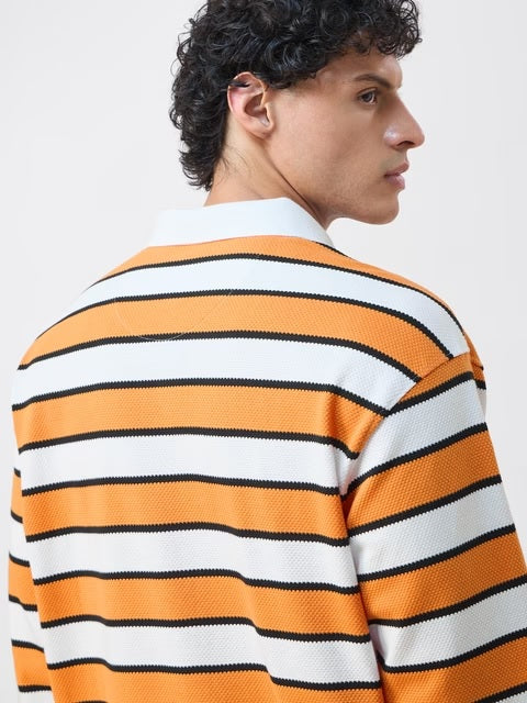 Popcorn Stripes Varsity Blaze Men Rugby Polos T-shirt