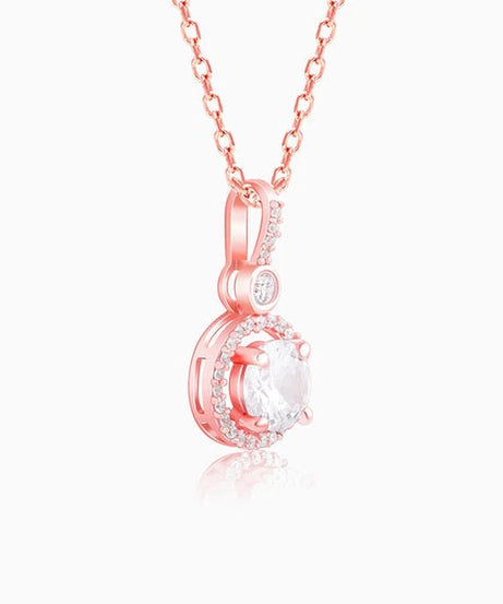 Rose Gold Drizzle Drop Pendant With Link Chain