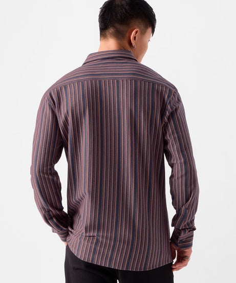 Stripes Red And Brown Knit Shirts