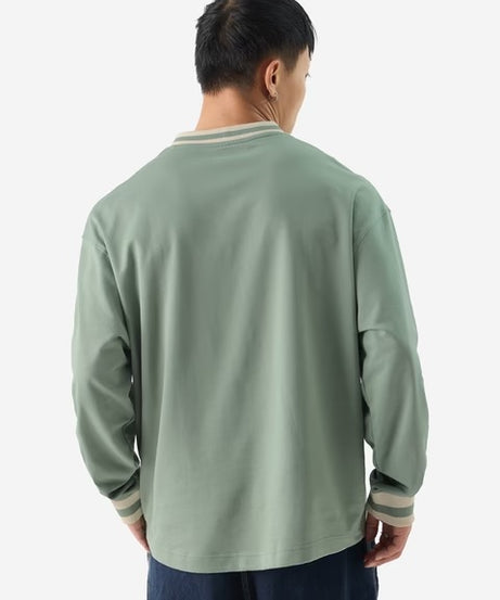 Solids Sage Green Oversized Full Sleeve T-Shirts