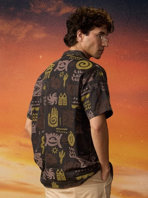 Indie Terrain Men Textured Shirts