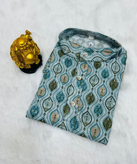 Pure Cotton Kurta Pajama Set For Boy's