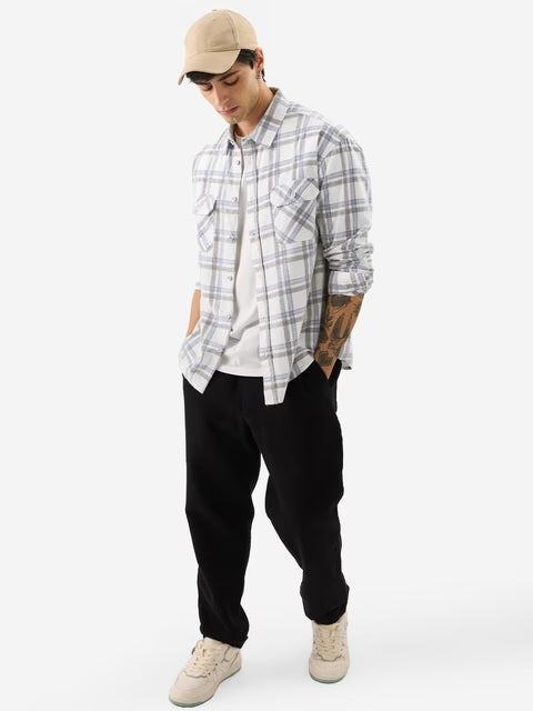 Plaid Glacier Men Textured Shirts