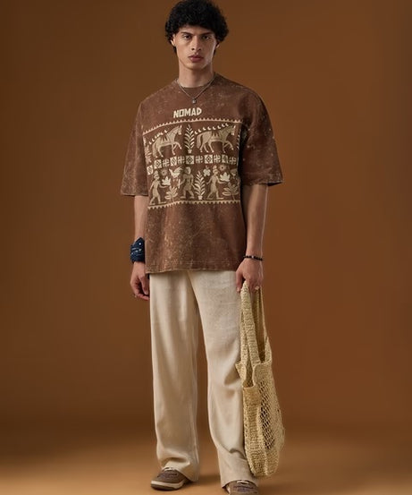 Nomad Brown Super Oversized T-Shirts