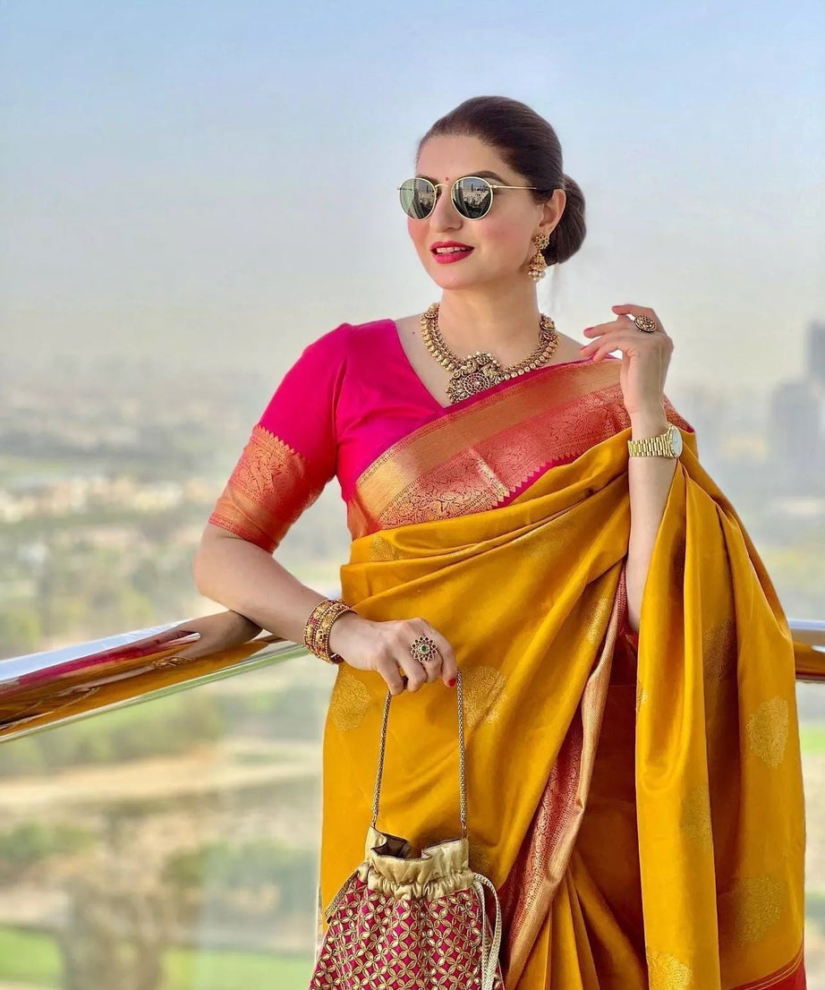 Soft Lichi Silk With Jacquard Work Wedding Saree With Blouse