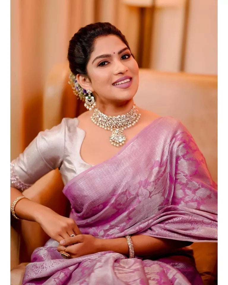 Soft Banarasi Silk Wedding Party Saree,New Indian Function Sari & Blouse