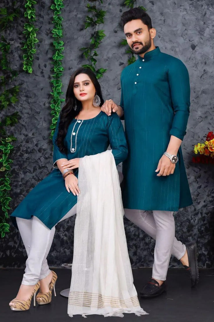 Pure Slub Cotton Couple Combo Set