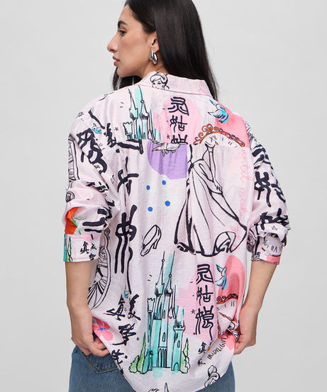 Textured Cinderella Women Boyfriend Shirts