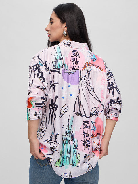 Textured Cinderella Women Boyfriend Shirts