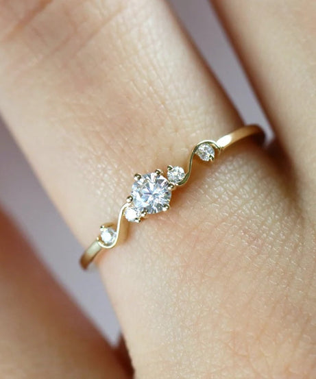 Solid Gold Diamond Engagement Ring