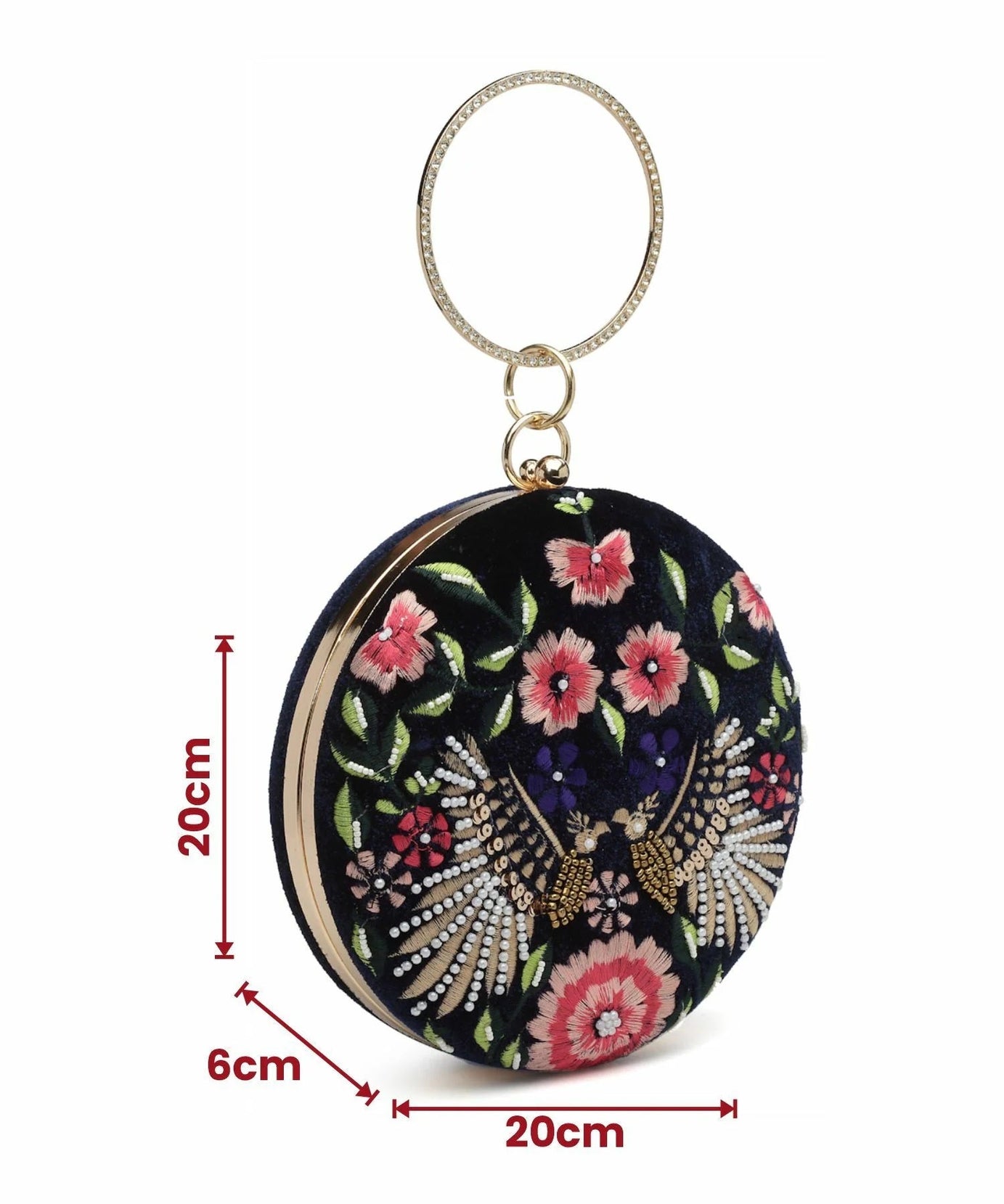 Embroidered Velvet Clutch