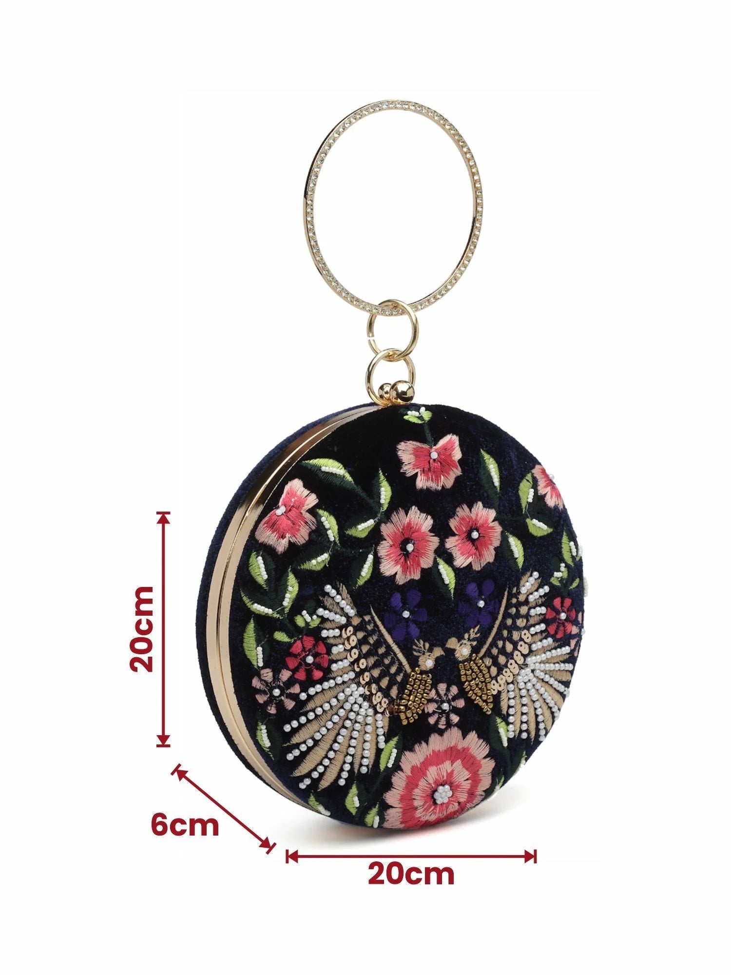 Embroidered Velvet Clutch