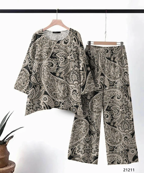 Women's Wear Pure cotton print with tone concept Top With Plazo co-ord set 12-SH