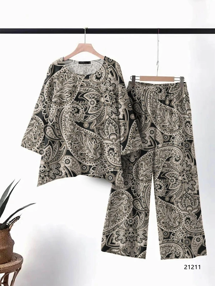 Women's Wear Pure cotton print with tone concept Top With Plazo co-ord set 12-SH