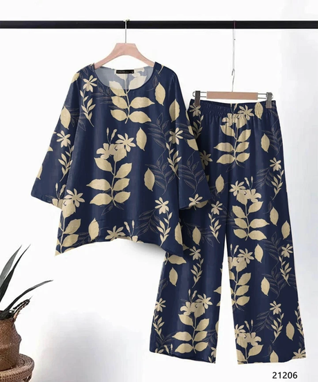 Women's Wear Pure cotton print with tone concept Top With Plazo co-ord set 12-SH