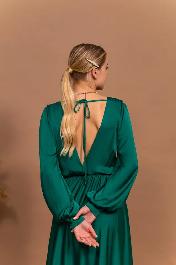 Premium Satin Multi-Way Evening Dress with Long Train - Custom Fit