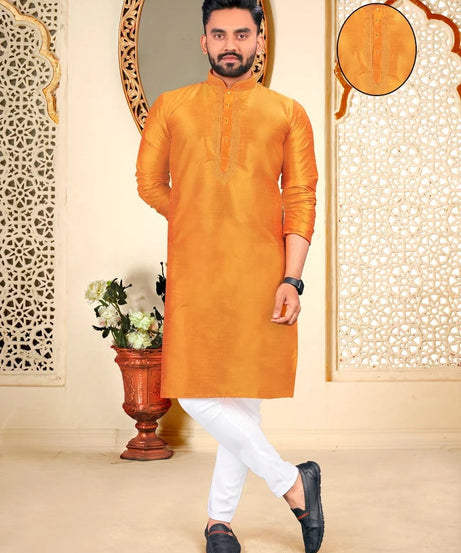 Malbari With Embroidery Work kurta Polo pant Set