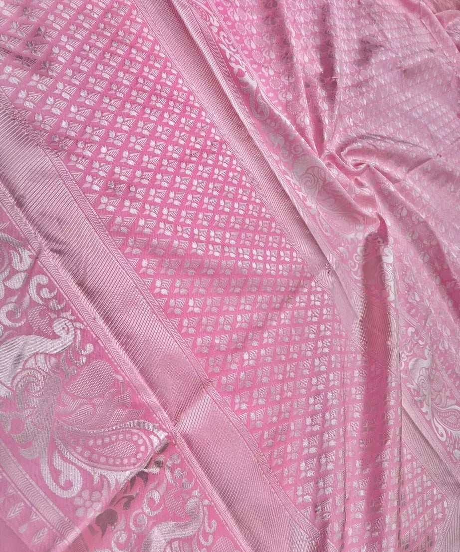 Soft Lichi Silk Wedding Classic Saree For Women's