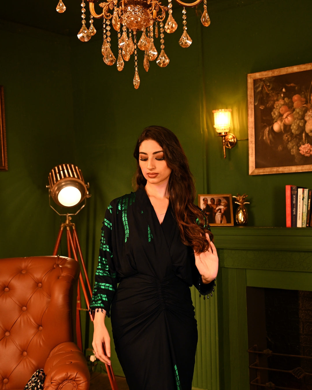 Elegant Black Party Dress Long Sleeve Sequin Maxi Dress For Women