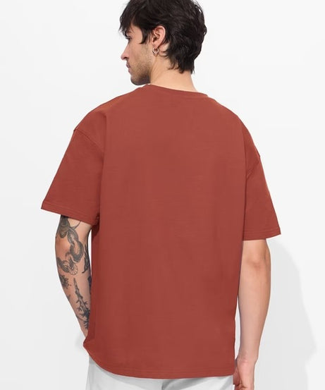 Solids Spicy Red Oversized T-Shirts