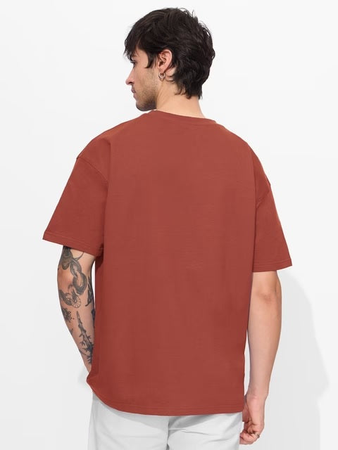 Solids Spicy Red Oversized T-Shirts
