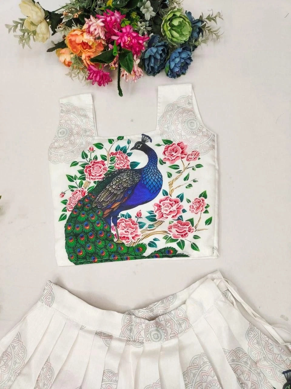 Kids & Girls Chinon Silk Wedding Traditional Wear Lehenga With Blouse