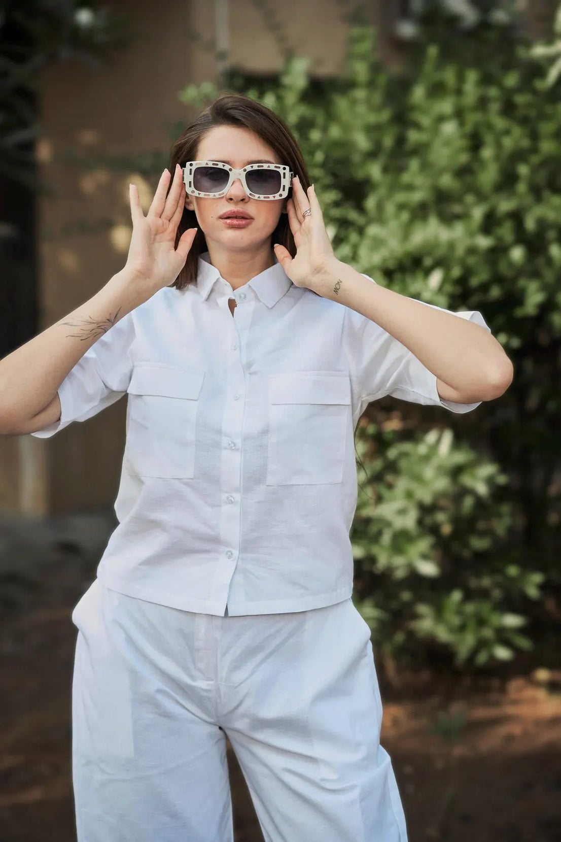 Linen Women Shirt Pant Set