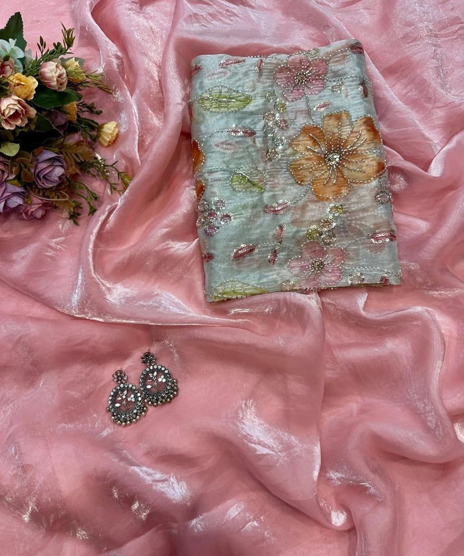 Soft Tebi Silk With Digital Print Saree, Traditional Wear Sari With Blouse