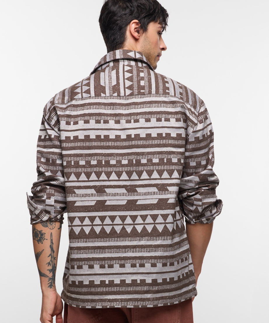 Jacquard Sandstone Men Shackets