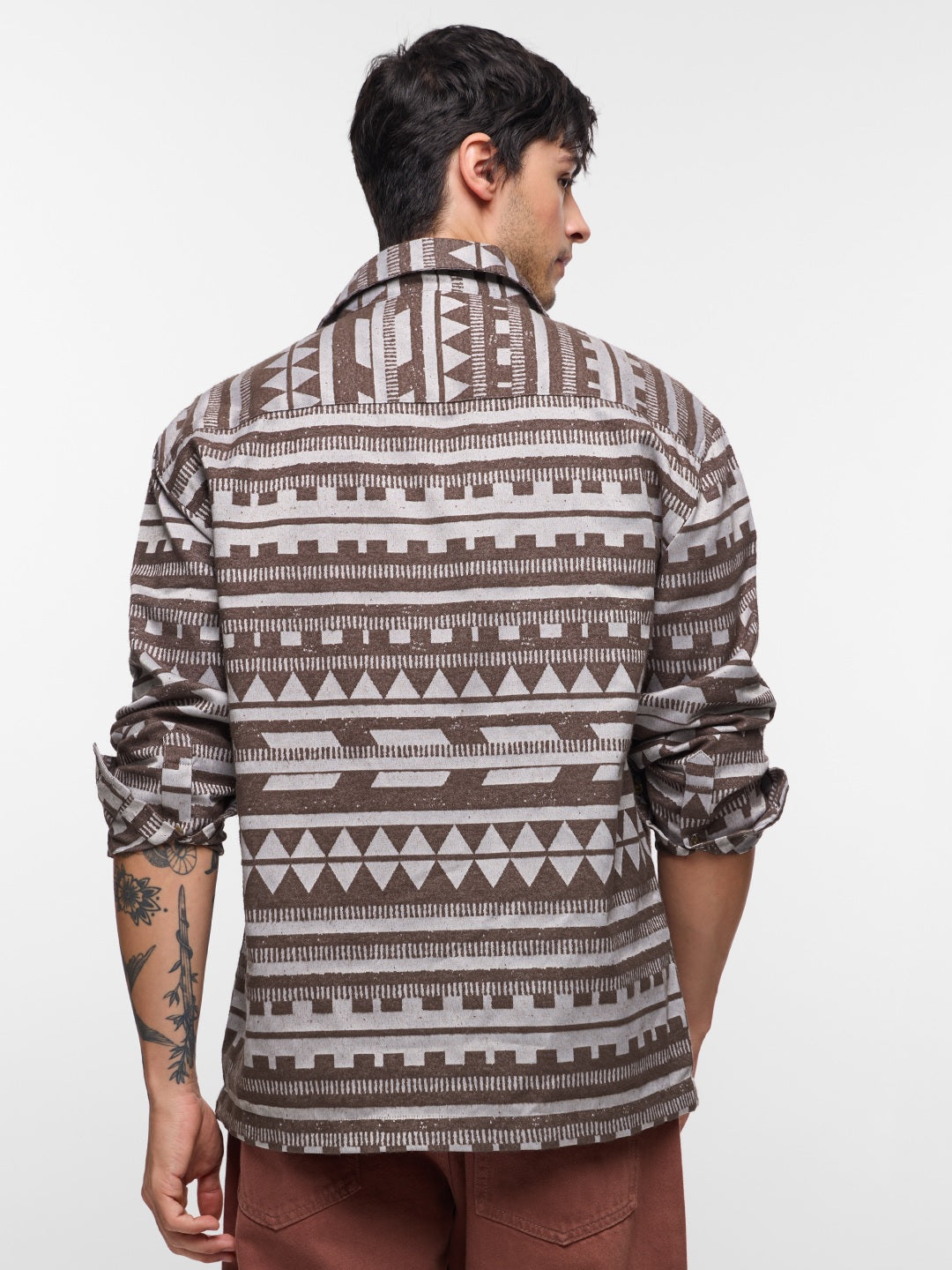 Jacquard Sandstone Men Shackets