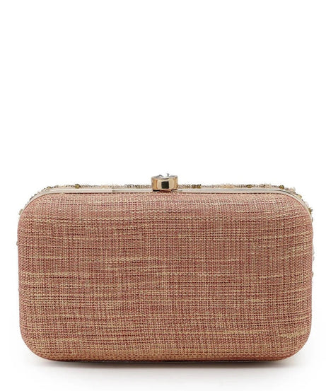 Adorn Embellished Faux Silk Clutch