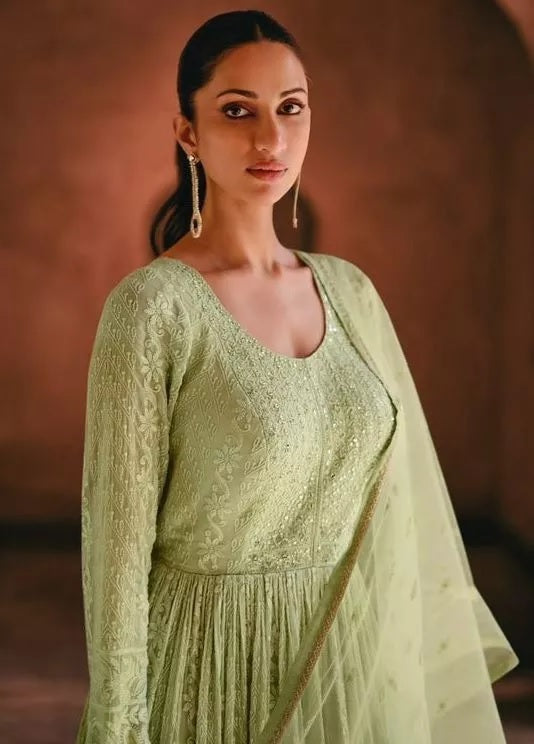 Heavy Faux Georgette Bollywood Top Bottom & Dupatta