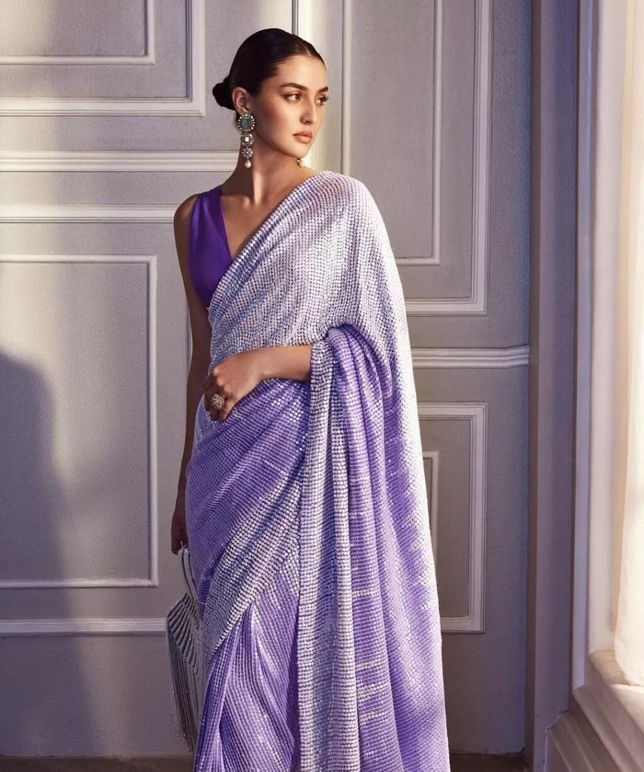 Georgette Party Wear Wedding Saree, New Indian Classic Function Sari