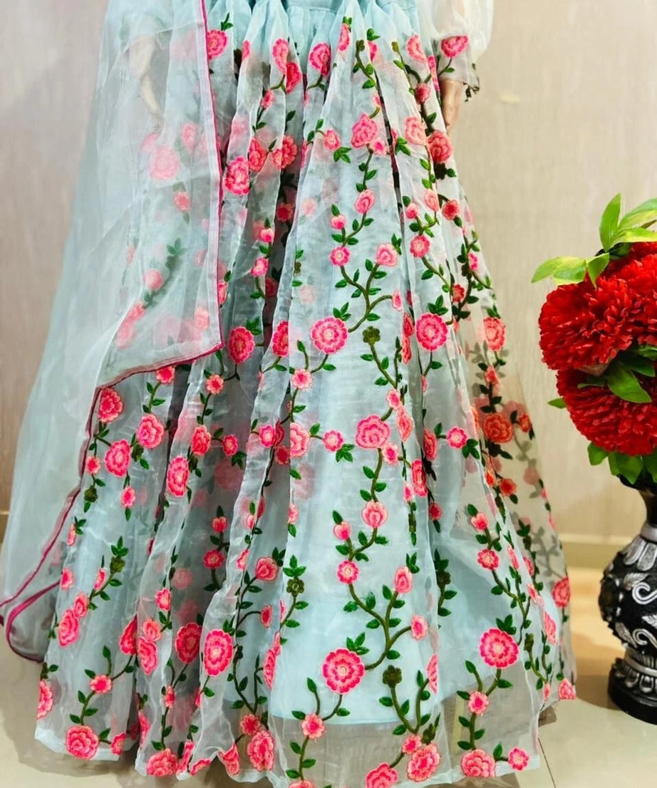 Heavy Organza Silk Designer Exclusive Classic Lehenga Blouse Dupatta