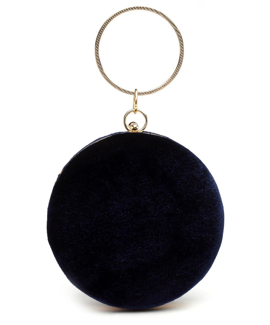 Embroidered Velvet Clutch
