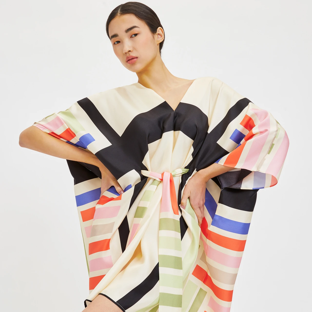 Soft Satin Silk Kaftan, Casual Wear Caftan For Women's