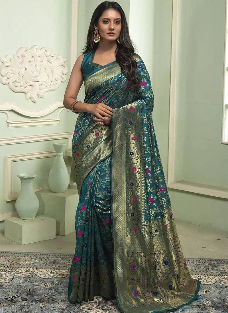 Classic Banarasi Soft Silk Wedding Sari & Blouse